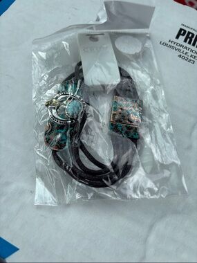 Turquoise Patina Multi-Strand Leather Bracelet